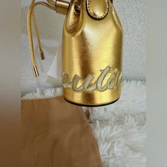 Christian Louboutin Gold Mini Bucket Bag with Chain crossbody - Picture 5 of 12